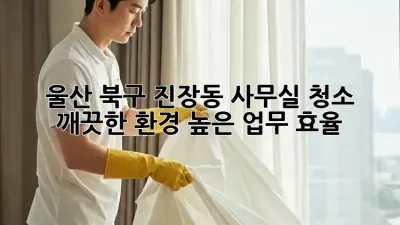 울산 북구 진장동 사무실 청소: 깨끗한 환경, 높은 업무 효율!